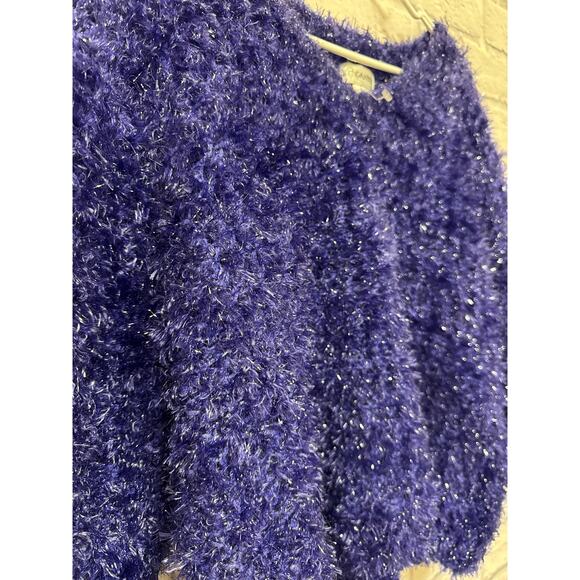 Gantos Vintage Iconic Purple Shaggy Furry Sweater Sz Large Friends Clueless - Picture 2 of 6
